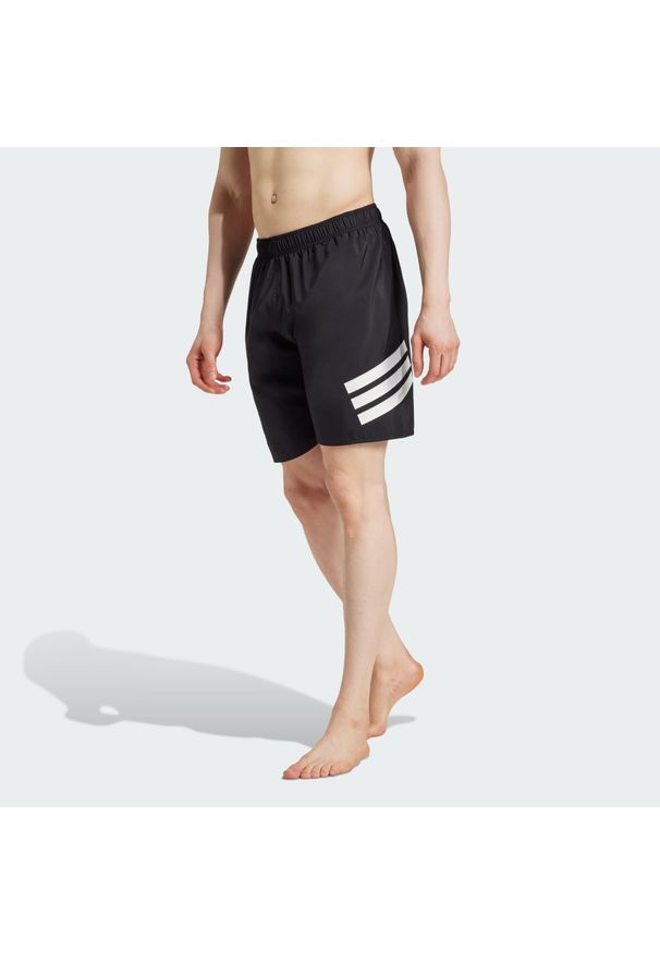 Adidas - Szorty do pływania 3-Stripes 8-Inch. Kolor: biały, wielokolorowy, czarny. Materiał: materiał