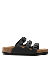 Birkenstock Klapki Florida 53013 Czarny. Kolor: czarny. Materiał: skóra