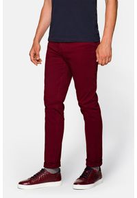 Lancerto - Spodnie Bordowe z Bawełną Nolan. Kolor: czerwony. Materiał: elastan, bawełna