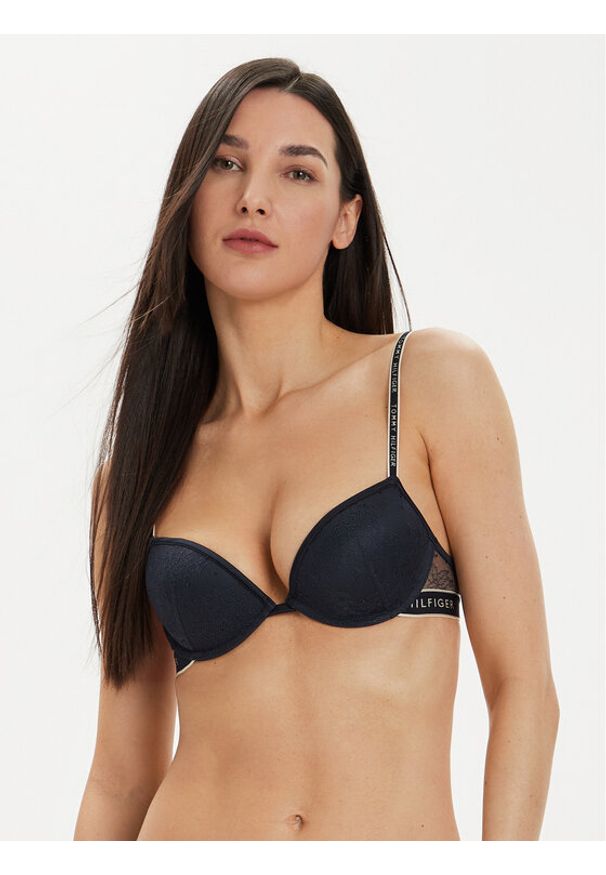 TOMMY HILFIGER - Tommy Hilfiger Biustonosz push-up UW0UW05173 Granatowy. Kolor: niebieski. Materiał: syntetyk. Rodzaj stanika: push-up