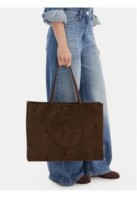 Tory Burch Torebka Ella Suede Tote 170980 Brązowy. Kolor: brązowy. Materiał: skórzane, zamszowe #5