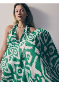 Reserved - Bawełniana sukienka maxi - zielony. Kolor: zielony. Materiał: bawełna. Długość: maxi