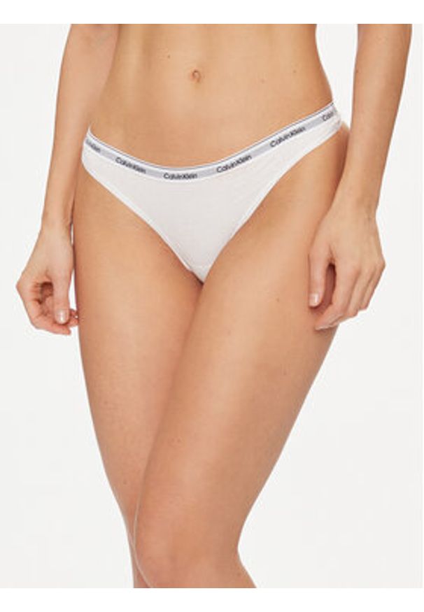 Calvin Klein Underwear Komplet 3 par stringów 000QD5209E Biały. Kolor: biały. Materiał: bawełna