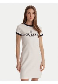 Guess Sukienka codzienna V6GK05 K2988 Biały Regular Fit. Okazja: na co dzień. Kolor: biały. Materiał: bawełna. Typ sukienki: proste. Styl: casual #1
