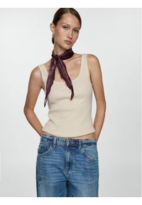 mango - Mango Top Brisa 77052922 Beżowy Slim Fit. Kolor: beżowy. Materiał: bawełna #1