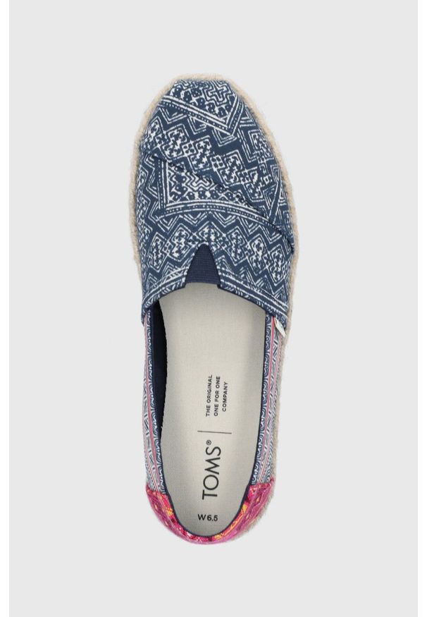 Toms Espadryle Floral Hmong kolor granatowy. Nosek buta: okrągły. Kolor: niebieski
