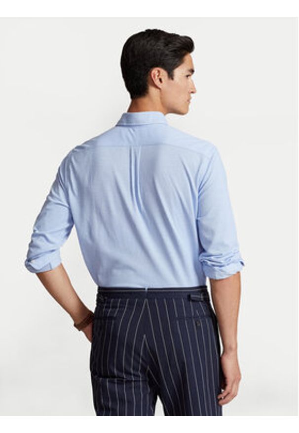 Polo Ralph Lauren Koszula 710932545001 Błękitny Custom Fit. Typ kołnierza: polo. Kolor: niebieski. Materiał: bawełna