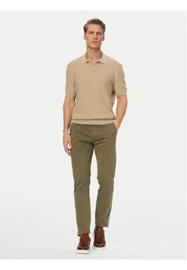 BOSS Polo H-Natalo 50561613 Beżowy Regular Fit. Typ kołnierza: polo. Kolor: beżowy. Materiał: bawełna