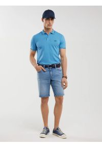 Big-Star - Koszulka męska polo niebieska Polian 402. Typ kołnierza: polo. Kolor: niebieski. Materiał: bawełna, dzianina. Wzór: haft. Styl: elegancki #6