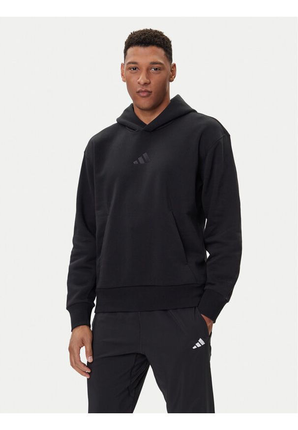 Adidas - adidas Bluza ALL SZN Fleece IX1253 Czarny Loose Fit. Kolor: czarny. Materiał: bawełna