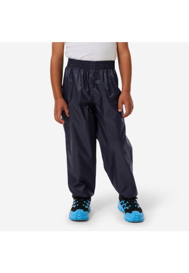 quechua - Spodnie turystyczne wierzchnie dla dzieci Quechua MH100 wodoodporne. Kolor: niebieski. Materiał: poliester, materiał. Sezon: lato. Sport: turystyka piesza
