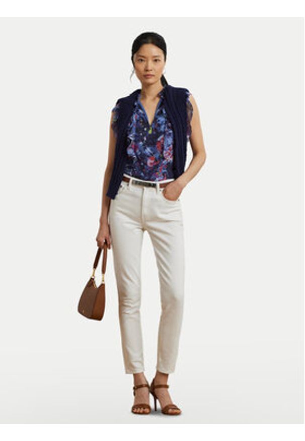 Lauren Ralph Lauren - LAUREN RALPH LAUREN Bluzka 200970718001 Granatowy Relaxed Fit. Kolor: niebieski. Materiał: syntetyk