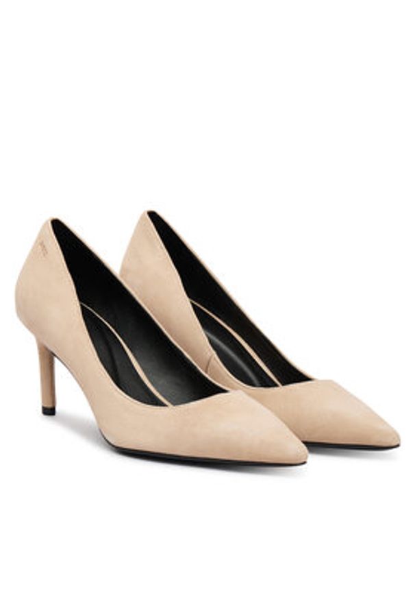 BOSS Szpilki Gracey 50557675 Écru. Materiał: skóra. Obcas: na szpilce