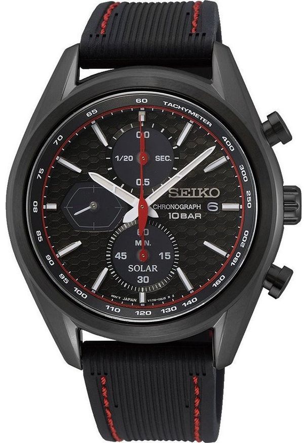 Zegarek Seiko Zegarek męski Seiko SSC777P1 czarny. Kolor: czarny