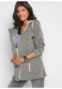 bonprix - Bluza rozpinana z polaru, ciążowa, z wstawką na nosidełko. Kolekcja: moda ciążowa. Kolor: szary. Materiał: polar #1