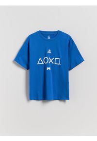 Reserved - T-shirt Playstation - niebieski. Kolor: niebieski. Materiał: bawełna