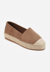 Born2be - Brązowe Klasyczne Espadryle VICES na Grubej Podeszwie z Plecionką Idathelia. Okazja: na co dzień, na spacer. Kolor: brązowy. Materiał: jeans, len. Styl: klasyczny #6