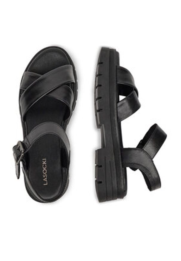 Lasocki Sandały WB-LINA-23 Czarny. Kolor: czarny. Materiał: skóra