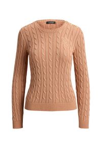 Lauren Ralph Lauren - LAUREN RALPH LAUREN Sweter Montiva 200P14039005 Różowy jasny Regular Fit. Kolor: różowy. Materiał: bawełna #3