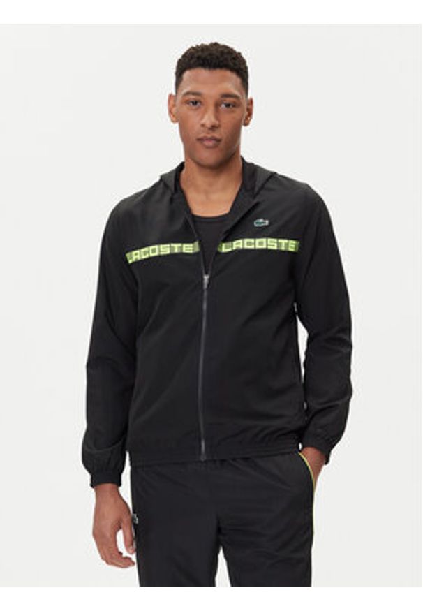 Lacoste Dres WH4757 Czarny Regular Fit. Kolor: czarny. Materiał: syntetyk