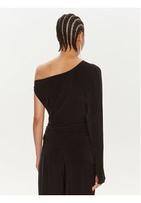 NORMA KAMALI Bluzka KK4236PLC85001 Czarny Slim Fit. Kolor: czarny. Materiał: syntetyk
