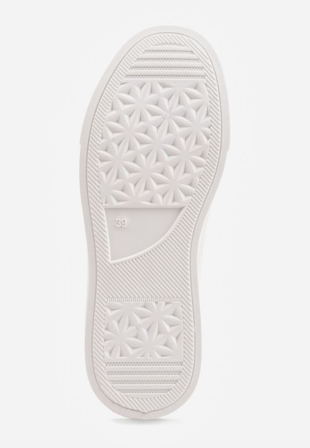 Born2be - Beżowe Trampki na Grubej Podeszwie z Ażurową Cholewką Nalivera. Okazja: na co dzień. Kolor: beżowy. Materiał: skóra, jeans. Szerokość cholewki: normalna. Wzór: ażurowy. Styl: rockowy, casual