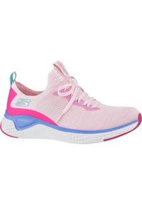 skechers - Buty do chodzenia damskie Skechers Solare Fuse. Zapięcie: sznurówki. Kolor: biały, różowy, wielokolorowy. Materiał: materiał, tkanina, syntetyk. Szerokość cholewki: normalna. Sport: turystyka piesza