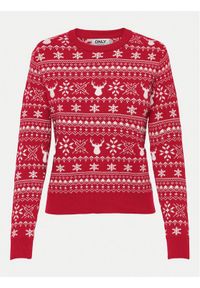 only - ONLY Sweter Xmas Winter 15327601 Czerwony Regular Fit. Kolor: czerwony. Materiał: syntetyk