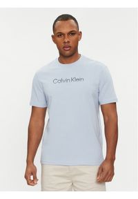 Calvin Klein T-Shirt Degrade Logo K10K112501 Błękitny Regular Fit. Kolor: niebieski. Materiał: bawełna