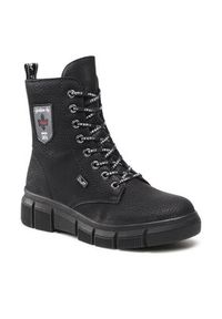 Rieker Trzewiki X3410-00 Czarny. Kolor: czarny. Materiał: skóra #8