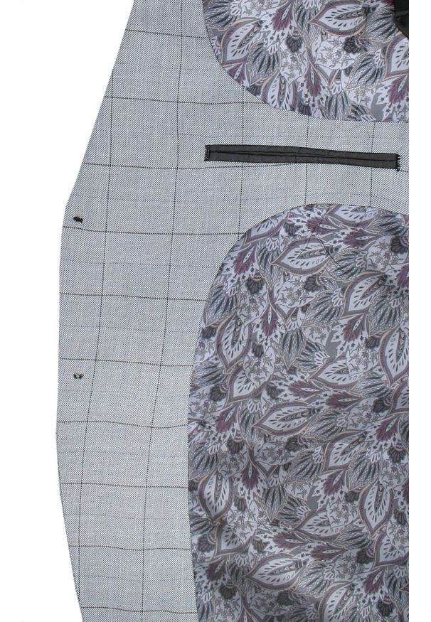 Lekka Marynarka Codzienna (Casual) - Desire - Popielata w Kratę. Okazja: na co dzień. Kolor: szary. Materiał: bawełna, wiskoza, poliester. Styl: casual