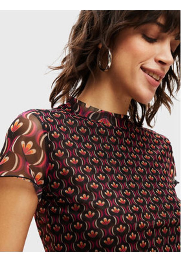 Desigual Bluzka Telam 22WWTKA9 Kolorowy Slim Fit. Materiał: syntetyk. Wzór: kolorowy