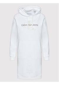Calvin Klein Jeans Sukienka dzianinowa J20J218343 Biały Regular Fit. Kolor: biały. Materiał: bawełna #5