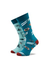 Funny Socks Skarpety wysokie unisex Ski SM1/06 Niebieski. Kolor: niebieski. Materiał: materiał, bawełna #1