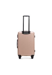 Wittchen - Średnia walizka z ABS-u w ukośne paski pudrowy róż. Kolor: różowy. Materiał: guma. Wzór: paski. Styl: elegancki #9