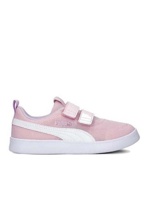 Buty do chodzenia dla dzieci Puma Courtflex V2 Mesh V PS. Zapięcie: rzepy. Kolor: różowy. Materiał: mesh. Szerokość cholewki: normalna. Sport: turystyka piesza