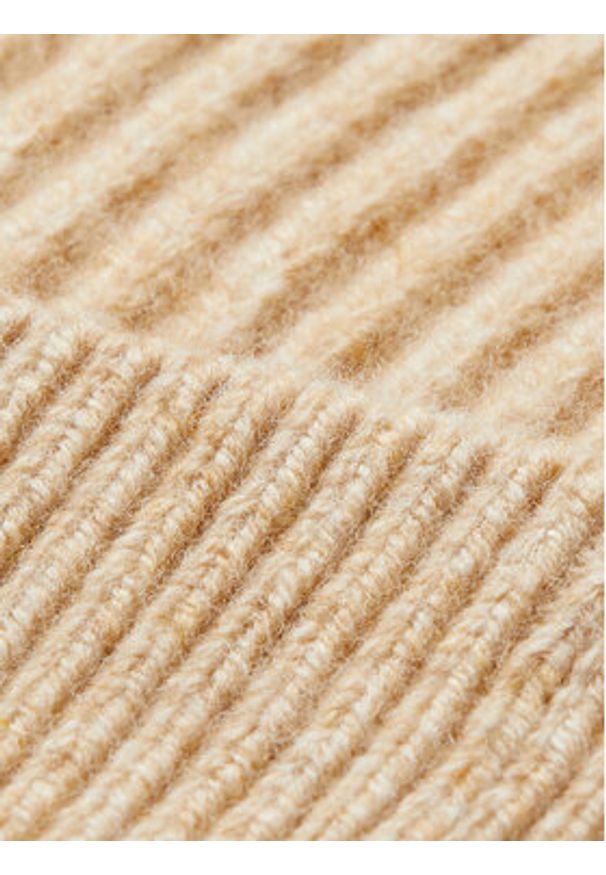 Calvin Klein Czapka Ck Metal Wool Beanie LV04D8032G Beżowy. Kolor: beżowy. Materiał: wełna, materiał