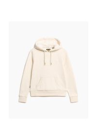 Damska bluza z kapturem z metalicznym logo Superdry Luxe. Typ kołnierza: kaptur. Kolor: beżowy. Materiał: skóra #1