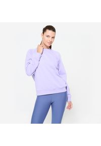 DOMYOS - Bluza damska Domyos Gym & Pilates. Kolor: fioletowy. Materiał: materiał. Długość rękawa: raglanowy rękaw. Sport: joga i pilates