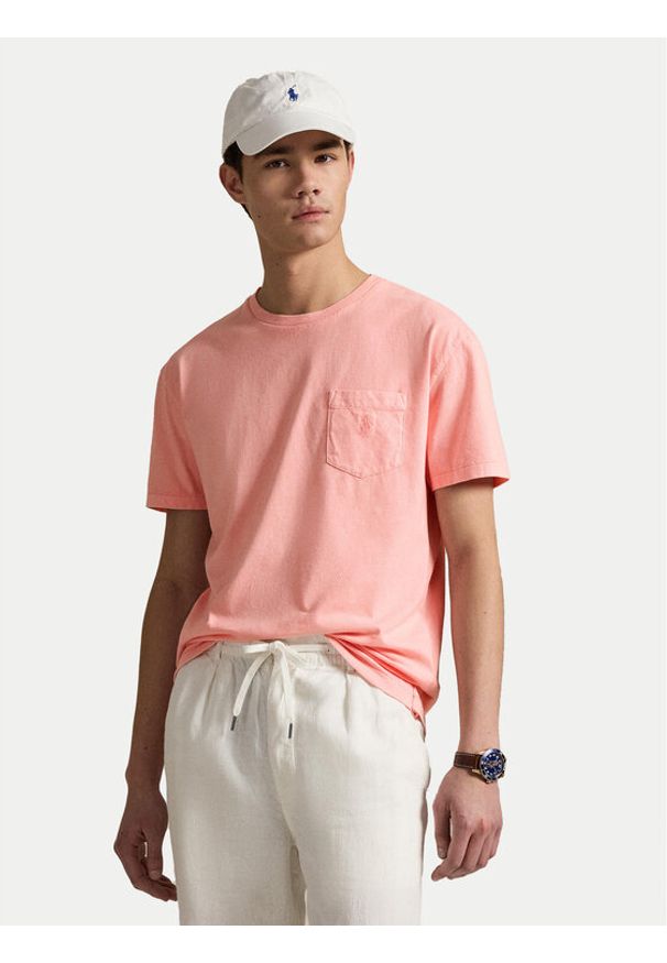 Polo Ralph Lauren T-Shirt 710969628005 Różowy Custom Slim Fit. Typ kołnierza: polo. Kolor: różowy. Materiał: bawełna