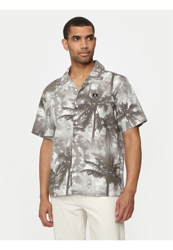 Converse Koszula M Aop Resort Shirt 10026435-A01 Szary jasny Regular Fit. Kolor: szary. Materiał: bawełna