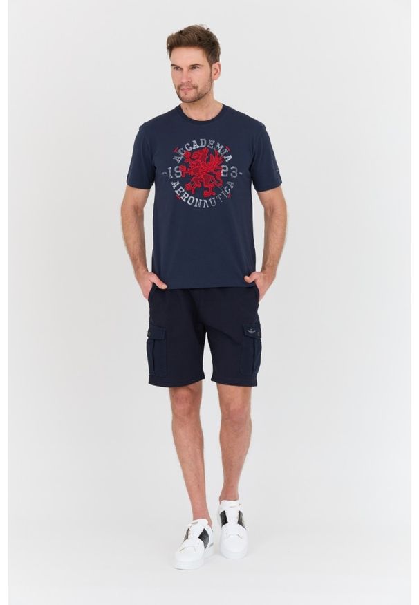Aeronautica Militare - AERONAUTICA MILITARE Granatowy t-shirt M.C.. Kolor: niebieski