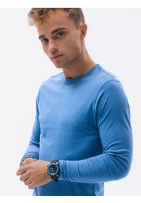 Ombre Clothing - Longsleeve męski bez nadruku - ciemnoniebieski V5 - Rozmiar: XXL. Okazja: na co dzień. Kolor: niebieski. Materiał: bawełna. Długość rękawa: długi rękaw. Długość: długie. Styl: klasyczny, casual, rockowy