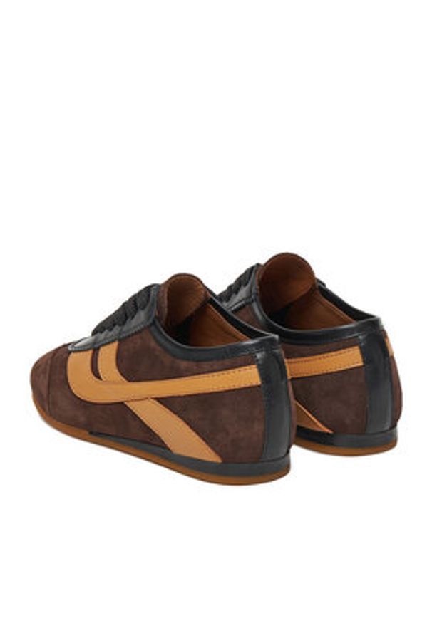 Gino Rossi Sneakersy EO-LILIA-1103-25 Brązowy. Kolor: brązowy. Materiał: zamsz, skóra