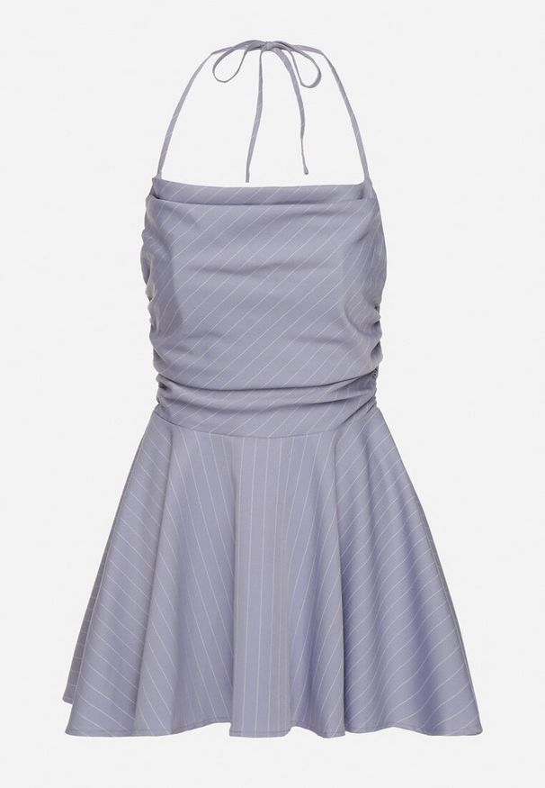 Born2be - Niebieska Sukienka Vices w Paski z Kwadratowym Dekoltem Fenarose. Okazja: na co dzień. Typ kołnierza: dekolt kwadratowy. Kolor: niebieski. Wzór: paski. Typ sukienki: sportowe. Styl: casual, elegancki, sportowy