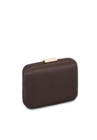 Kazar - Wizytowa brązowa kopertówka na złotym łańcuszku. Kolor: brązowy. Styl: wizytowy. Rodzaj torebki: na ramię #10