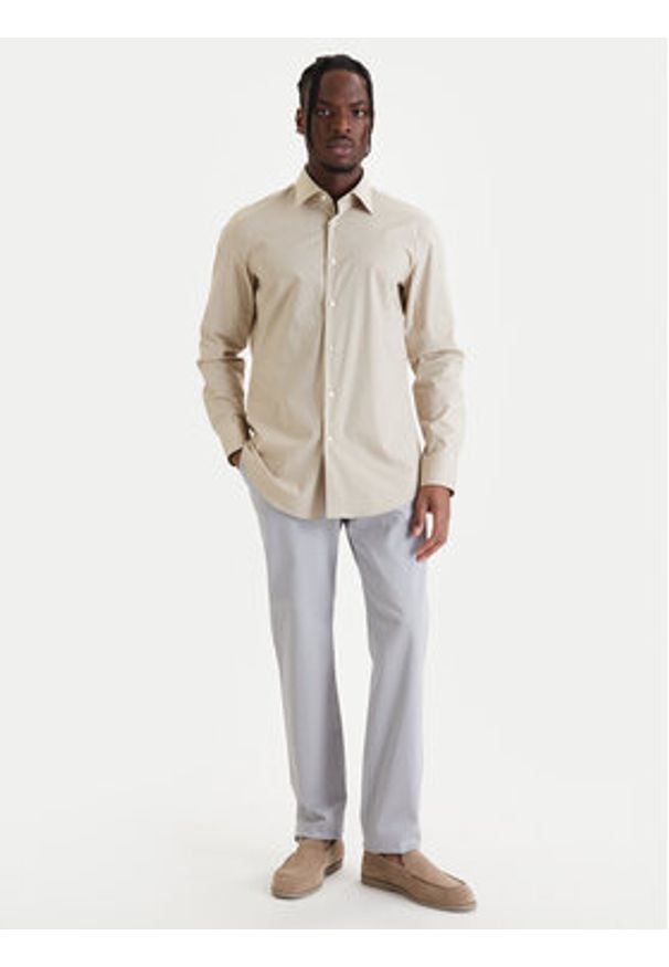 BOSS Koszula H-Hank-Kent-C1-214 50469345 Beżowy Slim Fit. Typ kołnierza: kołnierzyk klasyczny. Kolor: beżowy. Materiał: bawełna