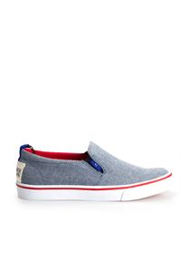 Trussardi Jeans Tenisówki "Slip-on" | 77A00172 | Mężczyzna | Niebieski. Nosek buta: okrągły. Zapięcie: bez zapięcia. Kolor: niebieski. Materiał: tkanina. Wzór: aplikacja #3