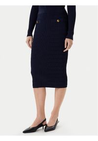 Guess Spódnica mini W5YD66 Z0130 Granatowy Slim Fit. Kolor: niebieski. Materiał: wiskoza