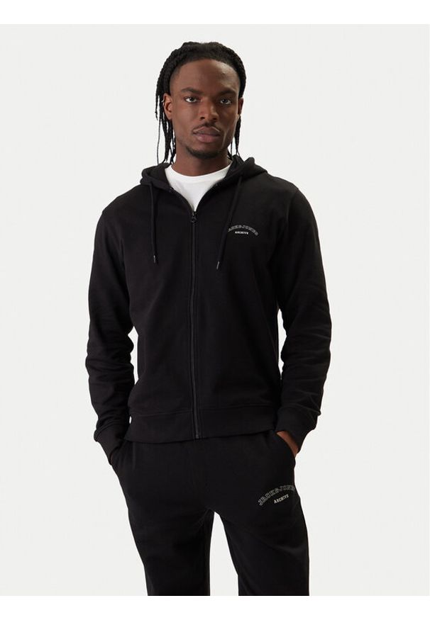 Jack & Jones Bluza College Logo 12288363 Czarny Regular Fit. Kolor: czarny. Materiał: bawełna